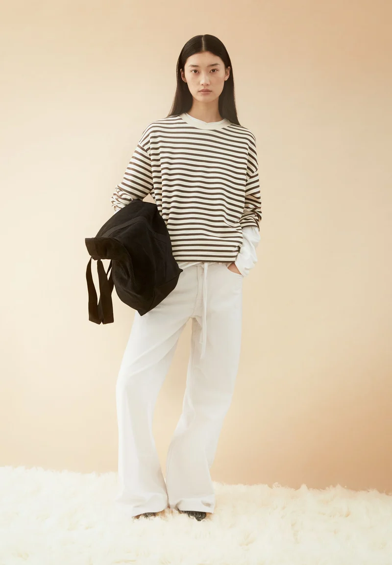 FRANKAA MAARLEN GESTREIFTES SWEATSHIRT | undyed-claystone