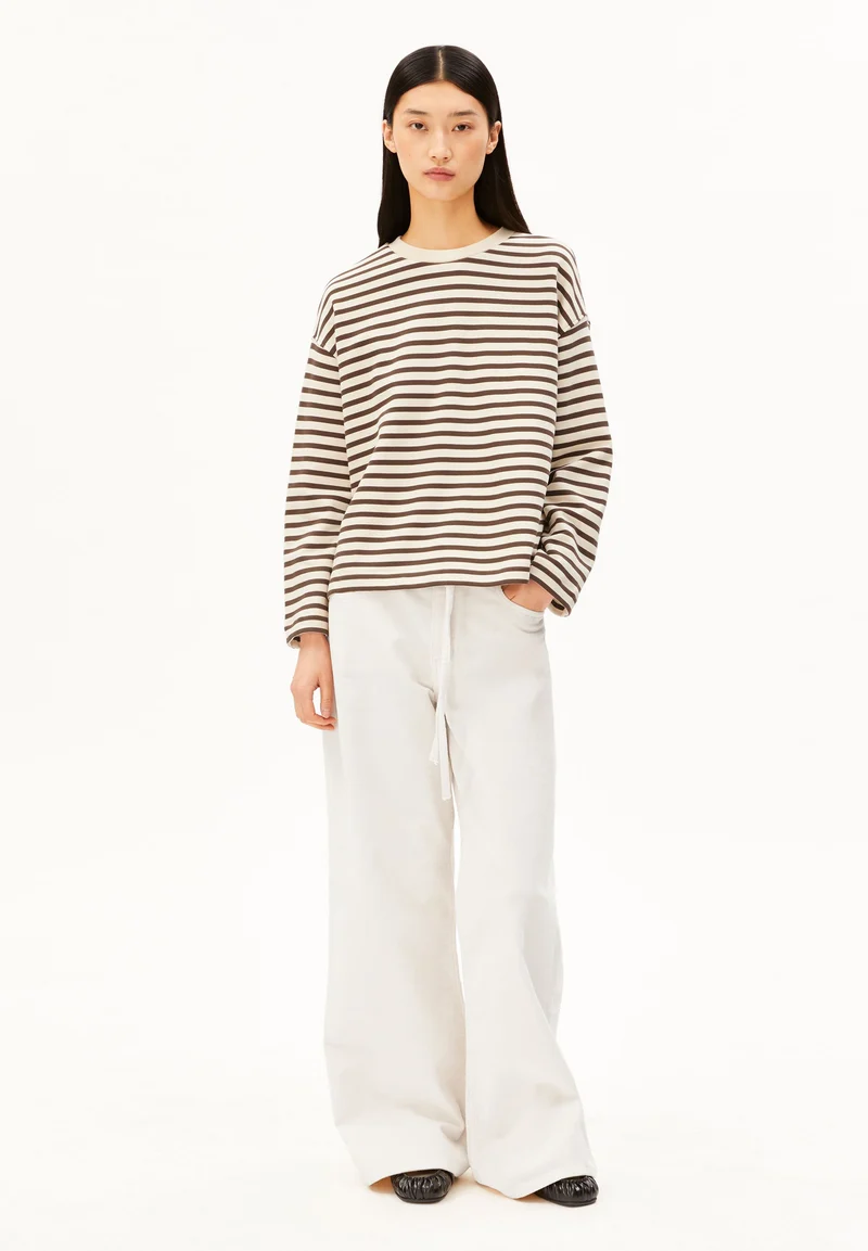 FRANKAA MAARLEN GESTREIFTES SWEATSHIRT | undyed-claystone