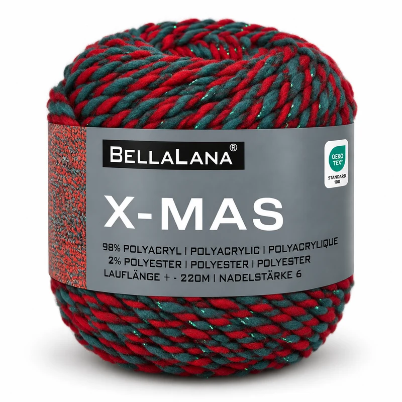 Strick-Set Anfänger X-MAS Glitzer-Schal (inkl. Anleitung)