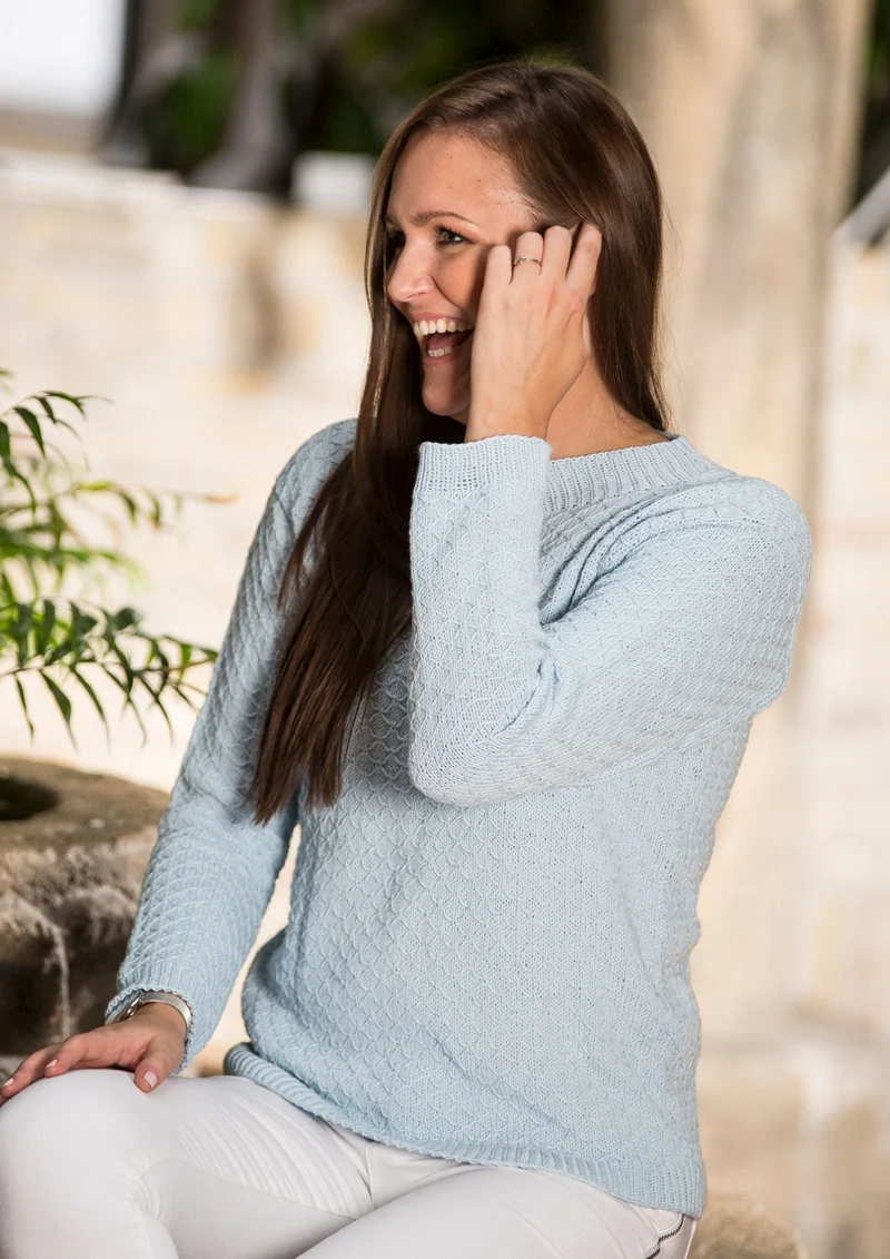 Bluse mit ordentlichem Muster in Baumwolle