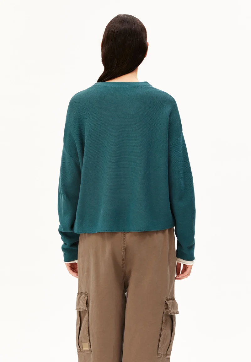 MERINAA LINKS-LINKS STRICKPULLOVER | petrol velvet