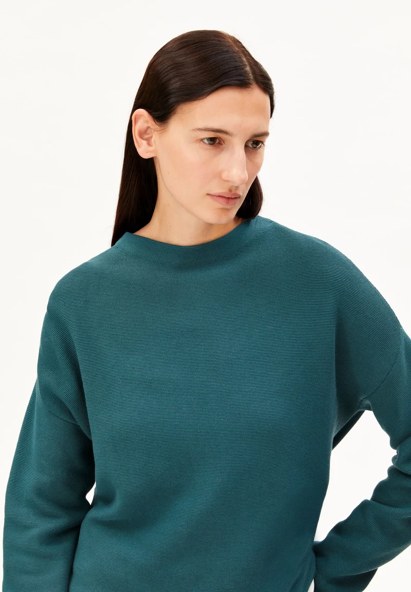 MERINAA LINKS-LINKS STRICKPULLOVER | petrol velvet