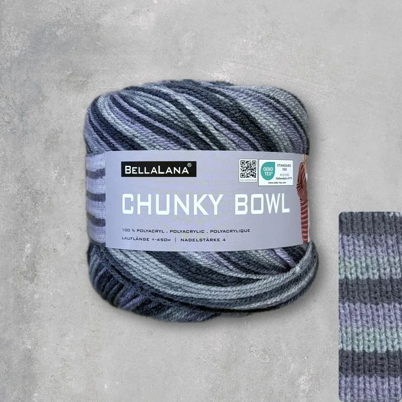 Strick-Set CHUNKY BOWL Streifen-Cardigan mit Bändchen (inkl. Strickanleitung)