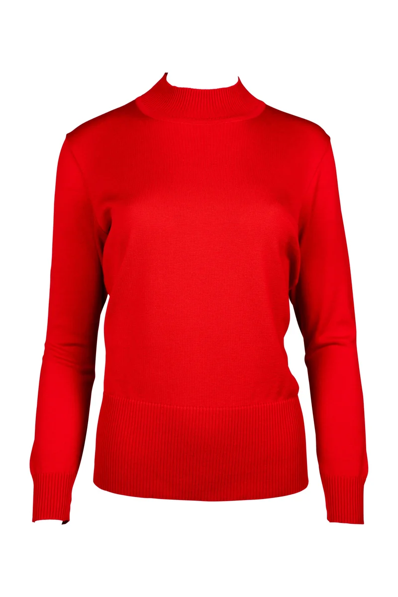 Stehbundpullover mit feinen Rippkragen und Rippenbündchen | 100% Made in Germany