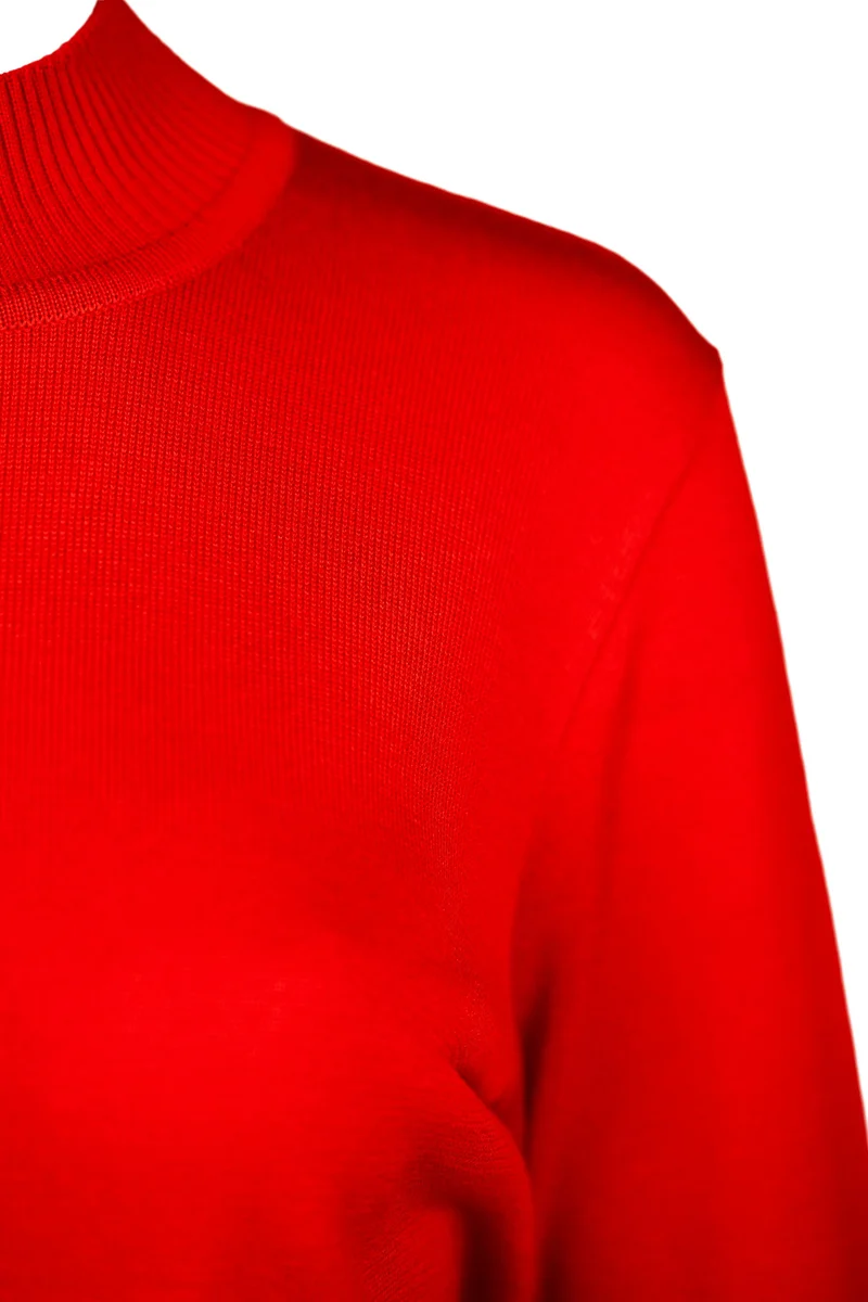 Stehbundpullover mit feinen Rippkragen und Rippenbündchen | 100% Made in Germany