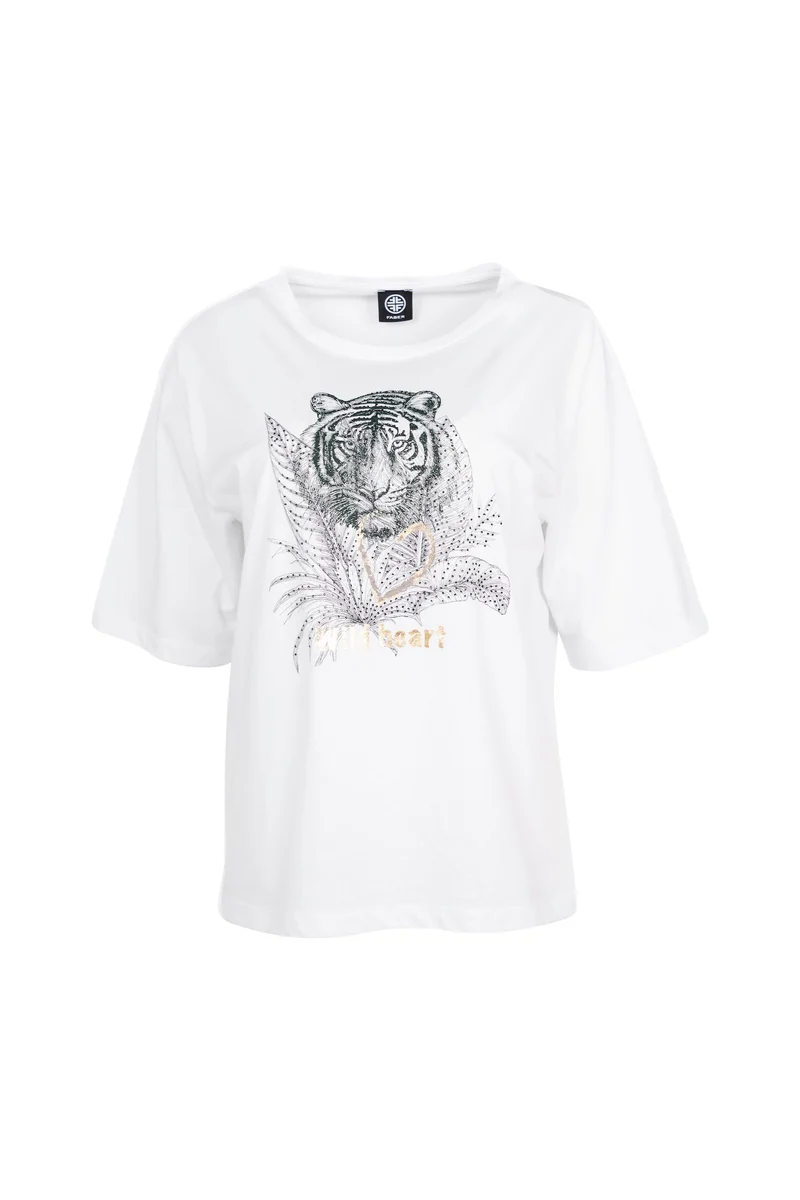 Halbarm-Shirt mit Leo-Print