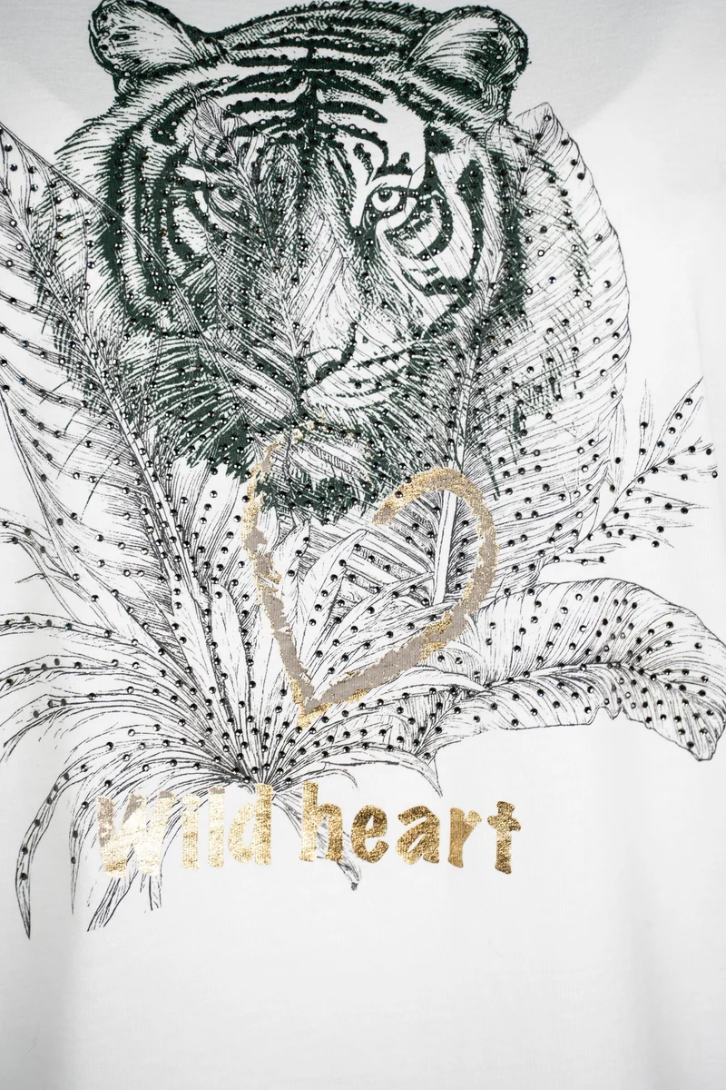 Halbarm-Shirt mit Leo-Print
