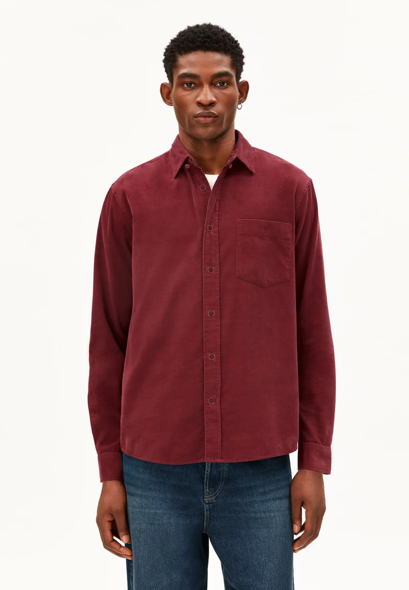 CORD-LANGARMHEMD | velvet red