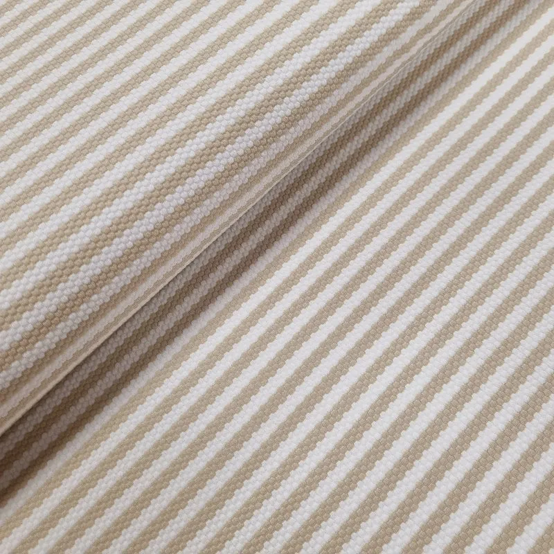 Jacquardjersey gestreift beige weiß Waben