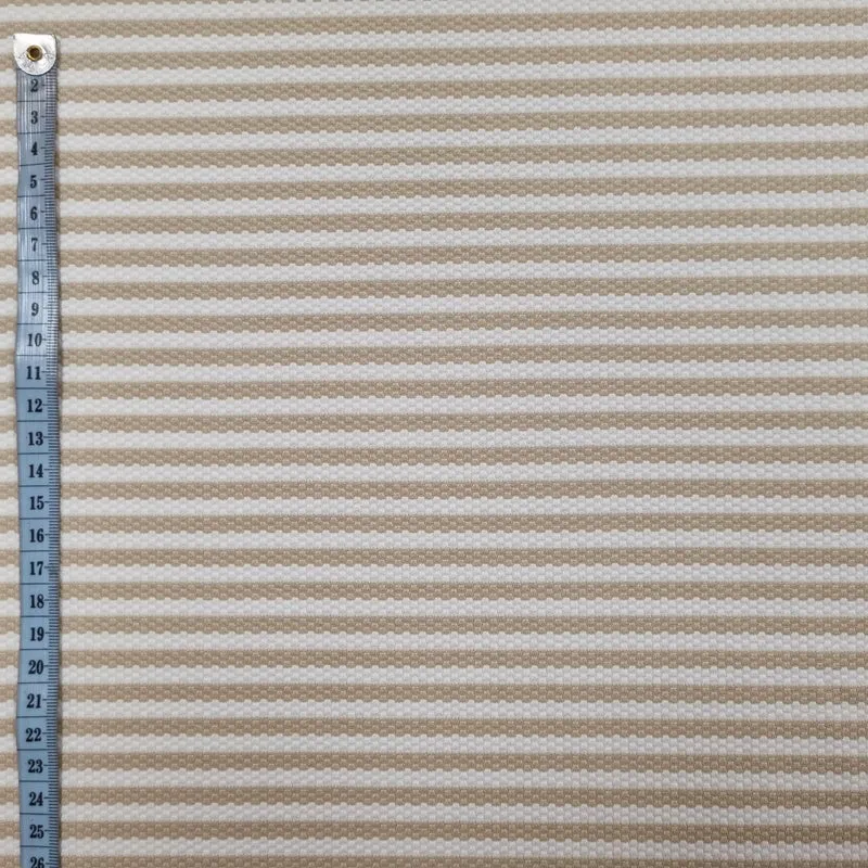 Jacquardjersey gestreift beige weiß Waben
