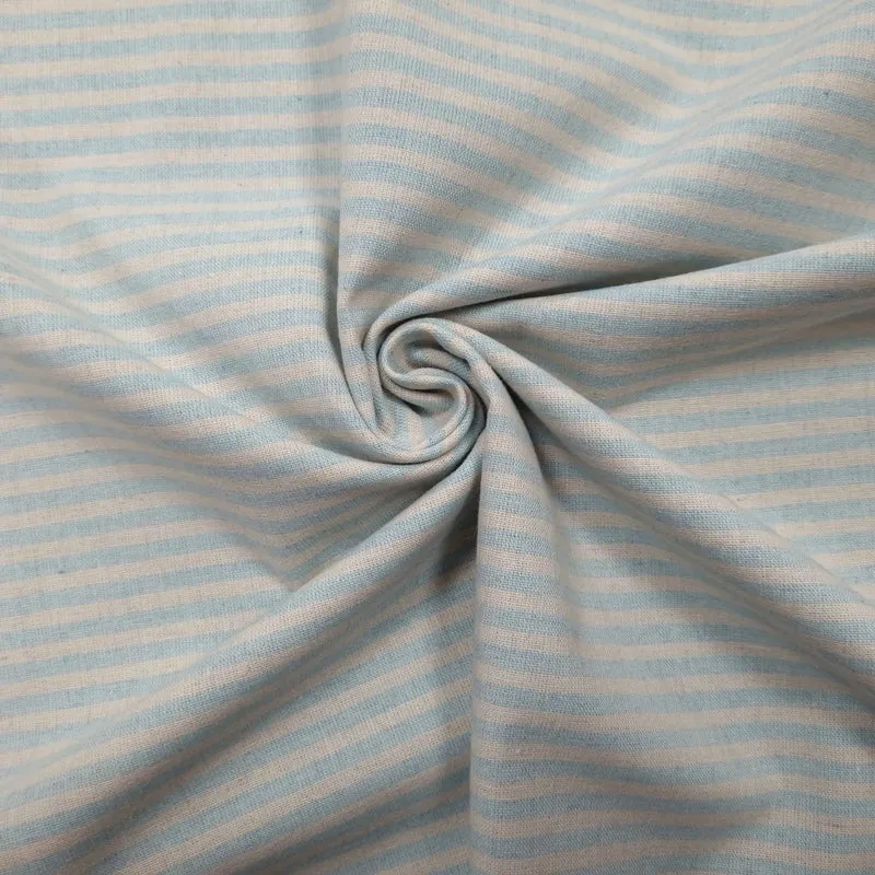 Recycelter Baumwoll- Polyester, Viskosestoff gestreift blau