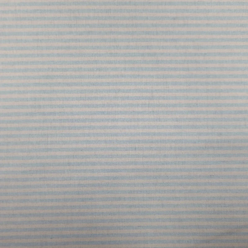 Recycelter Baumwoll- Polyester, Viskosestoff gestreift blau