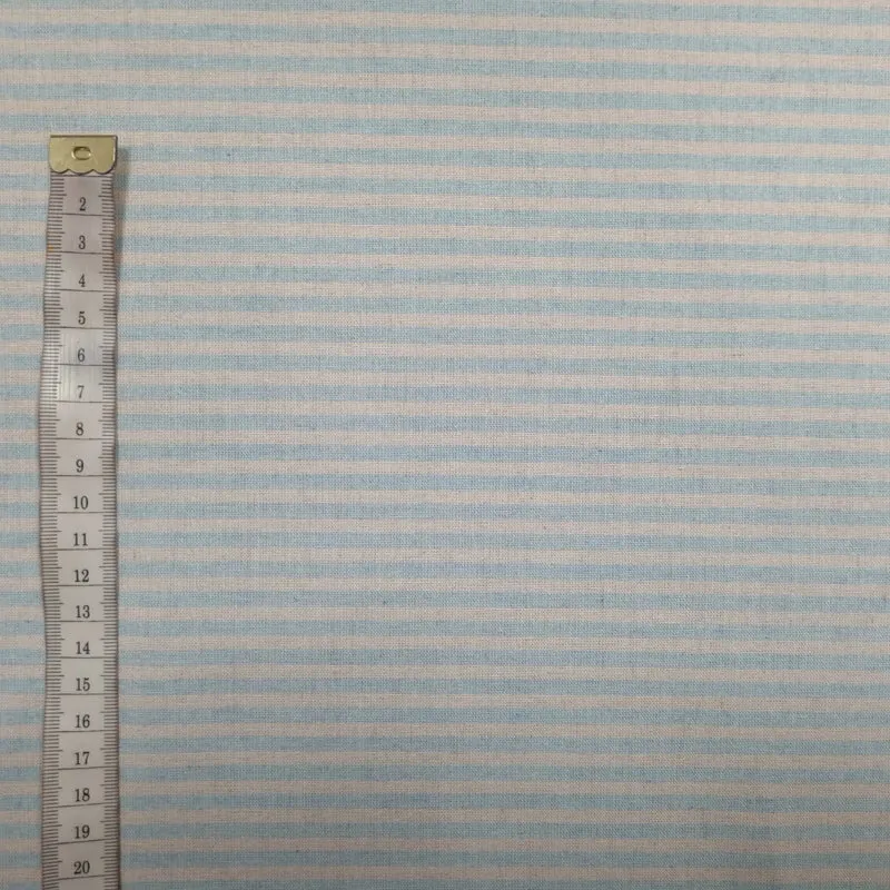 Recycelter Baumwoll- Polyester, Viskosestoff gestreift blau