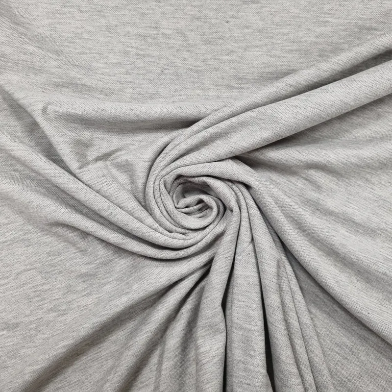 T-Shirt Stoff grau meliert Baumwolle XXL