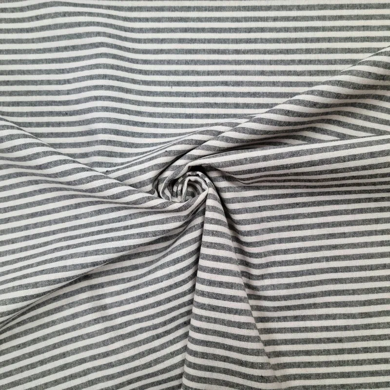 Recycelter Baumwoll- Polyester, Viskosestoff gestreift schwarz