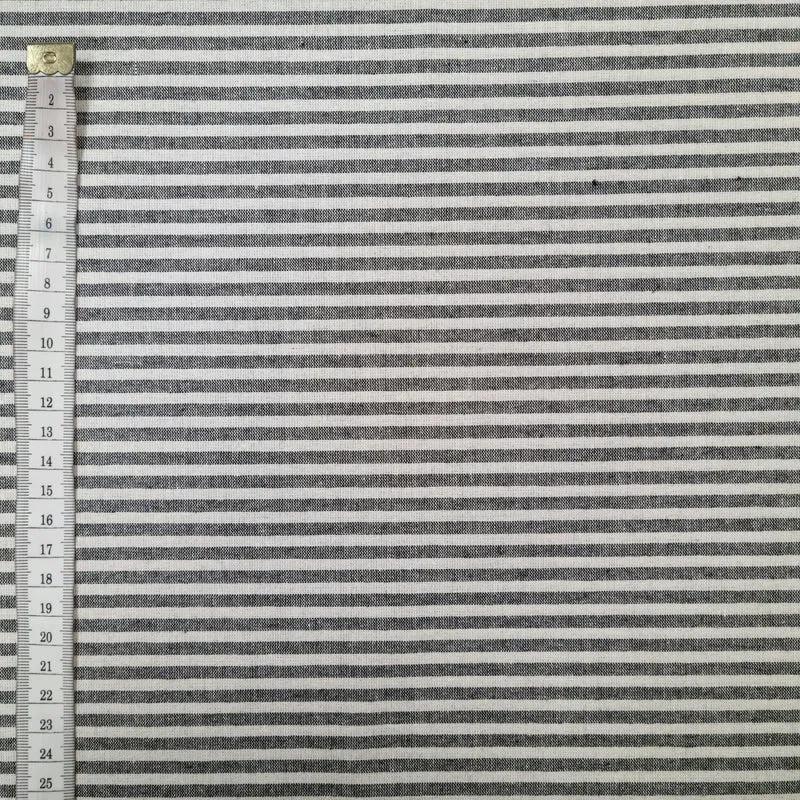 Recycelter Baumwoll- Polyester, Viskosestoff gestreift schwarz