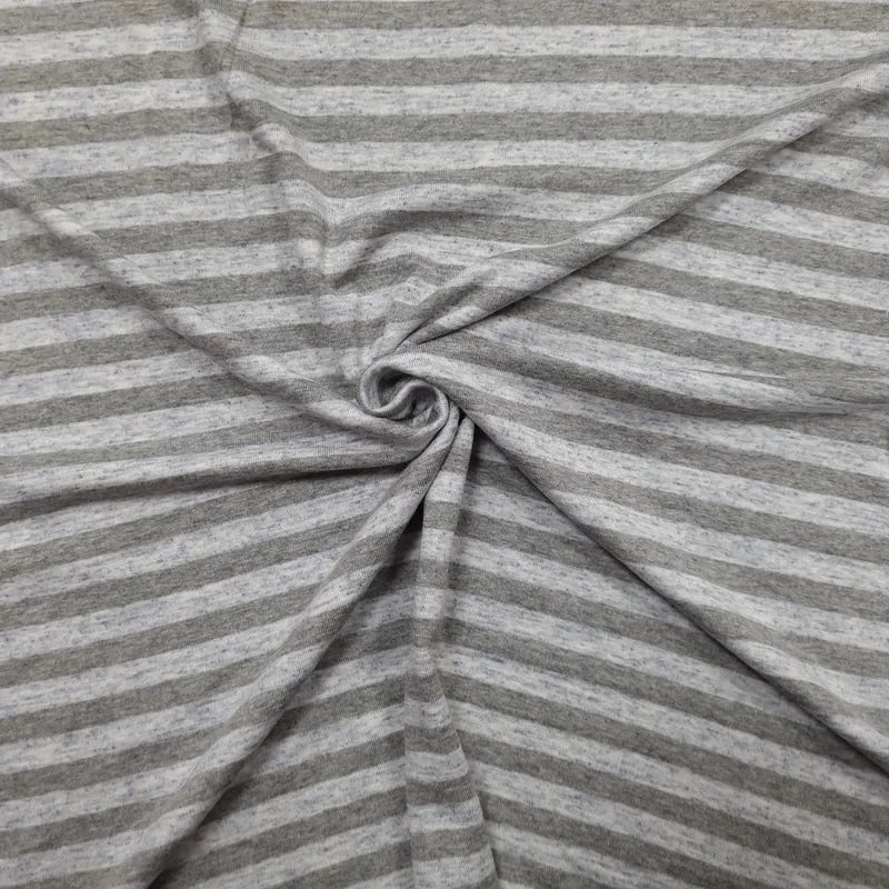 Viskosejersey gestreift grau