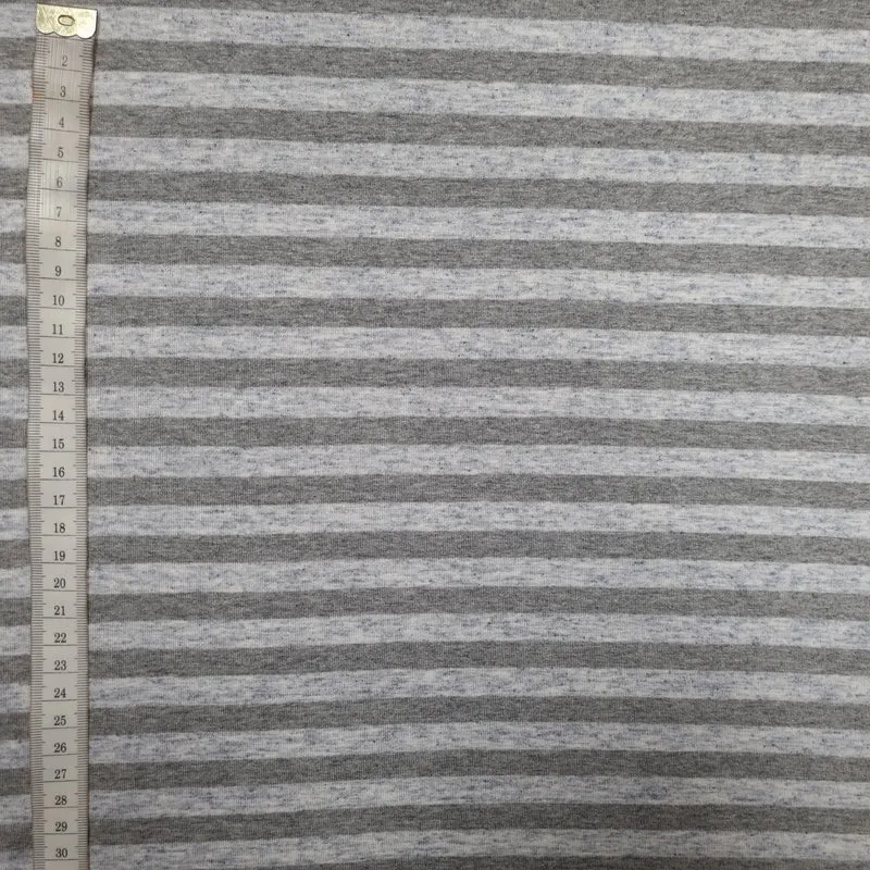 Viskosejersey gestreift grau