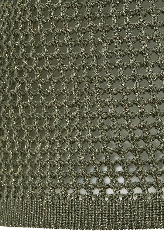 Kurzarm Netzpullover mit goldener Veredelung | 100% Made in Germany