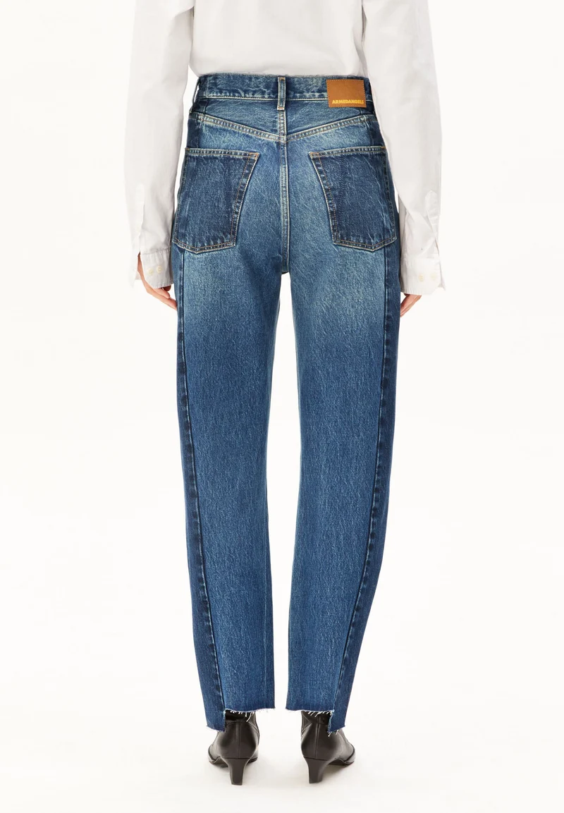 AAIKALA HIGH WAIST PATCH JEANS | mosaic