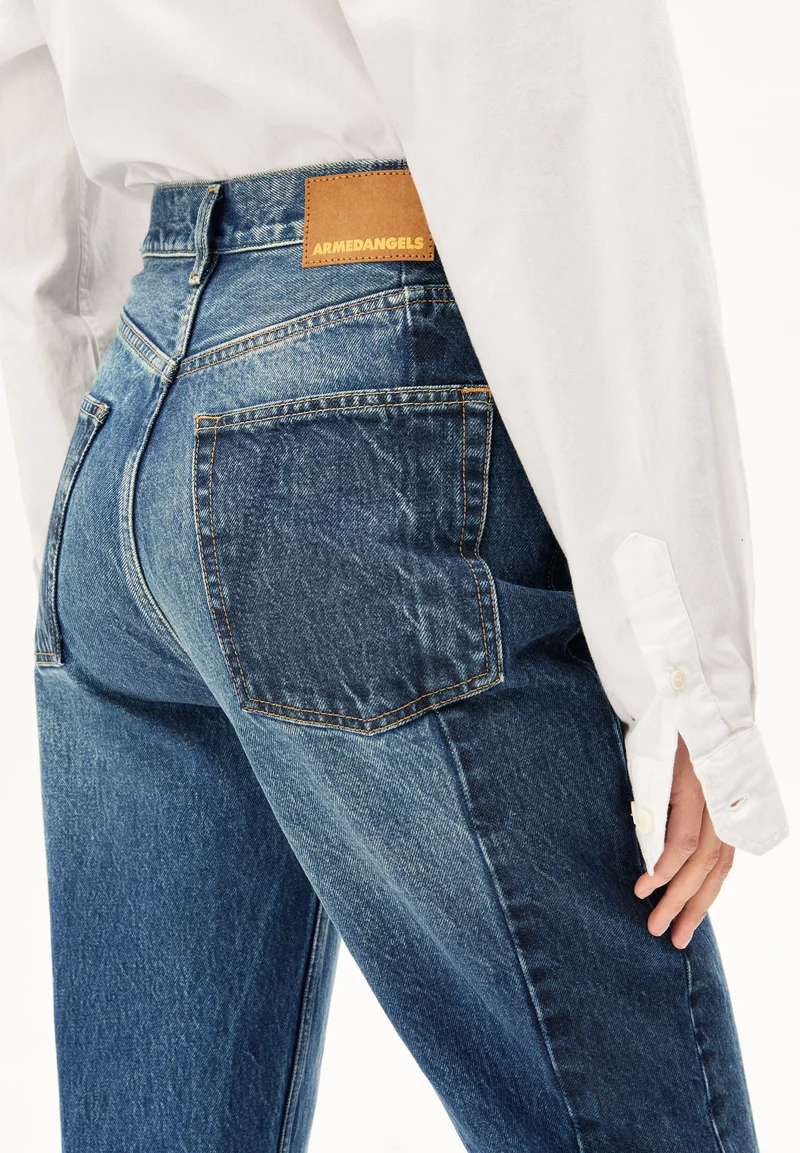 AAIKALA HIGH WAIST PATCH JEANS | mosaic