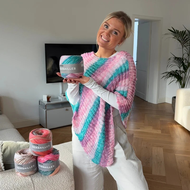 Strick-Set Anfänger VERSAILLES Poncho (inkl. Strickanleitung)