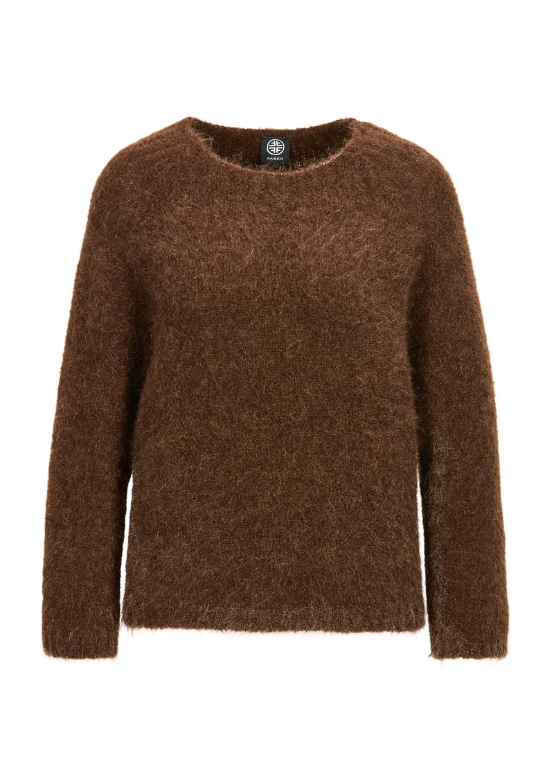 Kuschelpullover aus Mohair-Alpaka-Mischung Braun