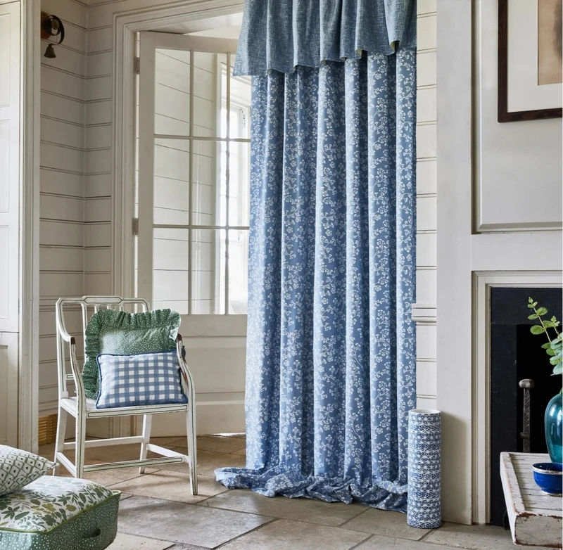 Baumwollstoff Tiny Tendril - denim