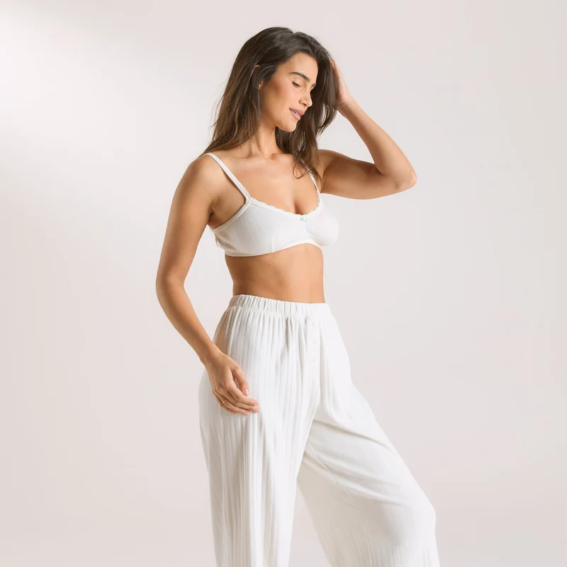 Pointelle Bralette - Crèmefarben