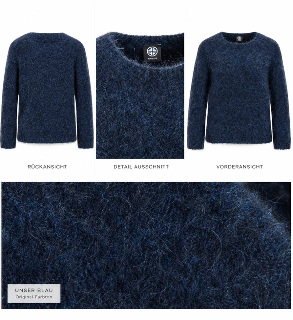 Kuschelpullover aus Mohair-Alpaka-Mischung Marine