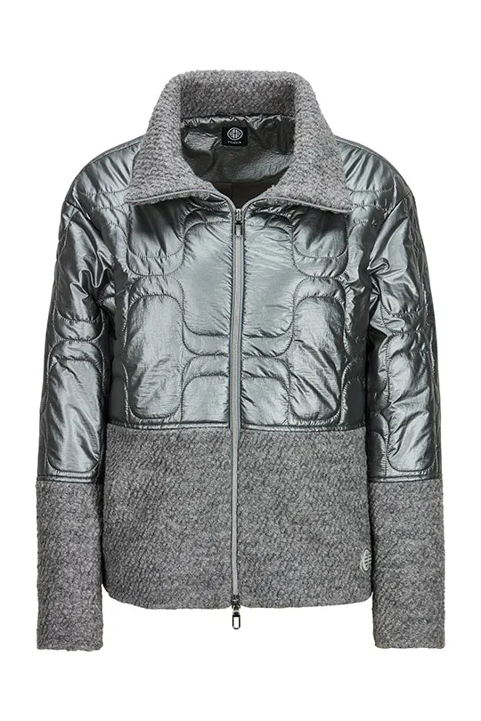 Steppjacke mit Bouclé-Felloptik
