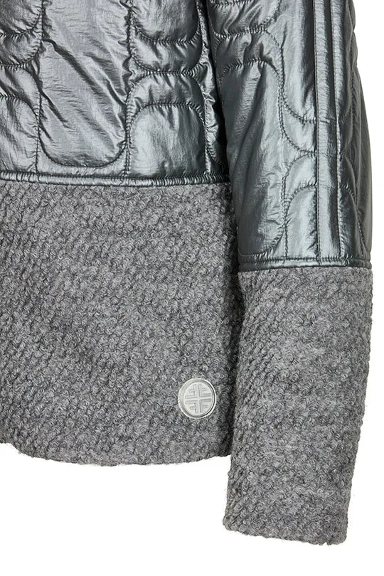 Steppjacke mit Bouclé-Felloptik