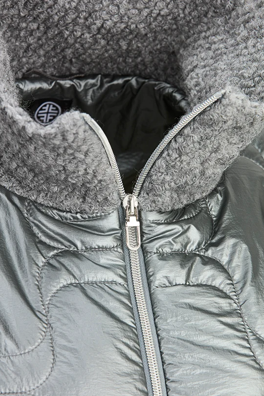 Steppjacke mit Bouclé-Felloptik