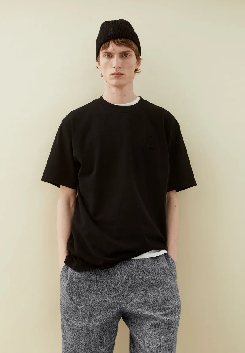 HEAVY BAUMWOLL-T-SHIRT LOGO | black