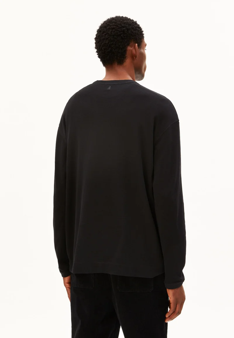 MAARKOS WAFFLE LANGARMSHIRT | black