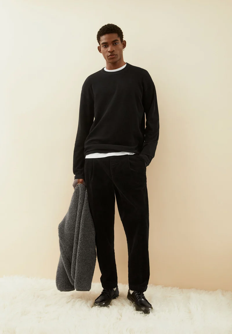 MAARKOS WAFFLE LANGARMSHIRT | black