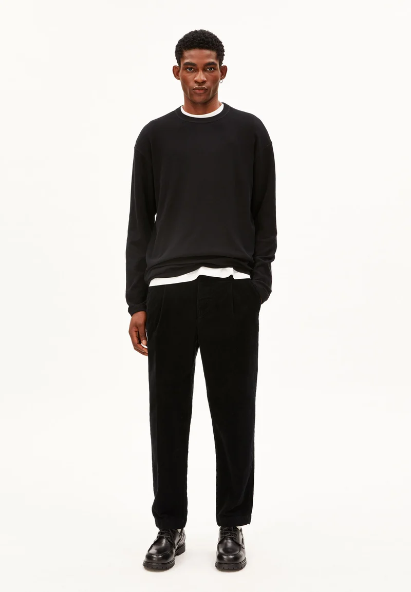 MAARKOS WAFFLE LANGARMSHIRT | black
