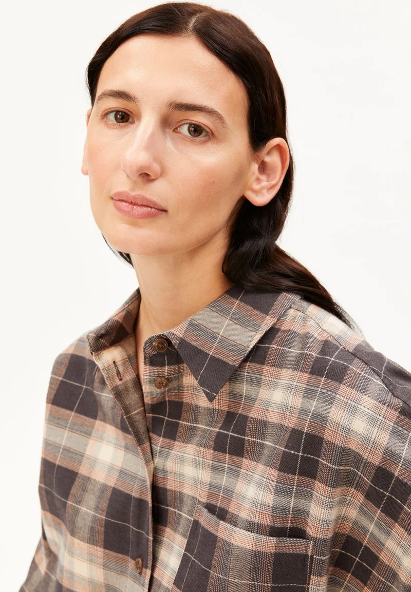 NALAANI PATCHED KARIERTE BLUSE | moonshadow-sandstone