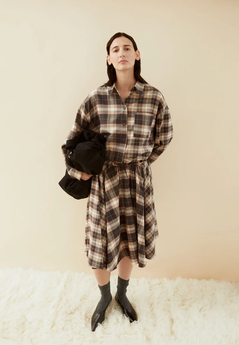 NALAANI PATCHED KARIERTE BLUSE | moonshadow-sandstone