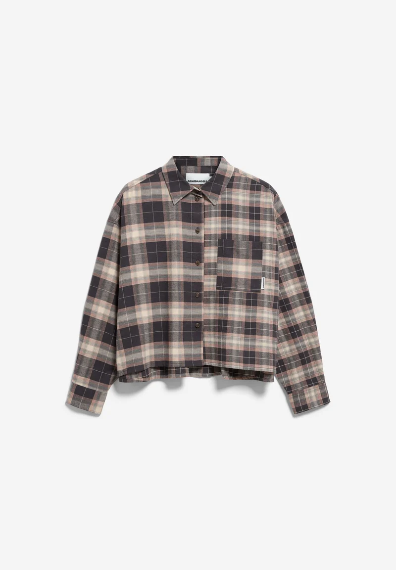 NALAANI PATCHED KARIERTE BLUSE | moonshadow-sandstone