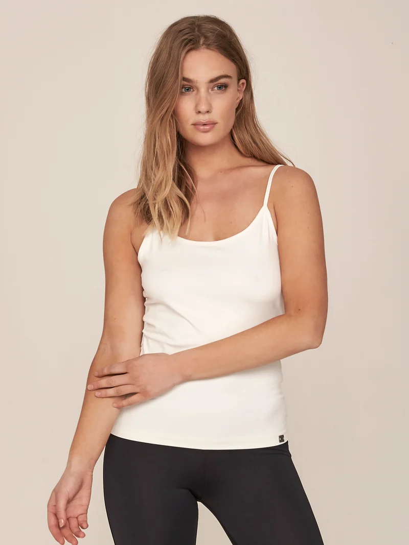 RUN Top mit Trägern - Creme