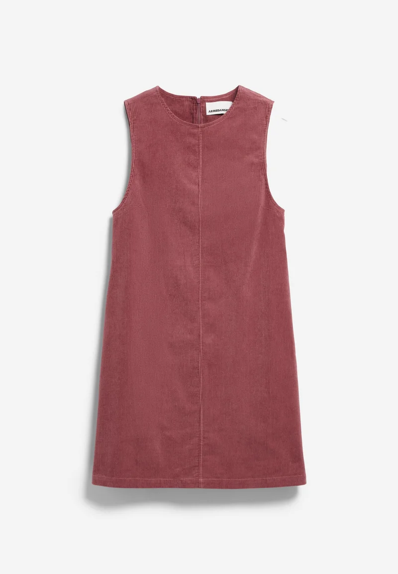 CORD-MINI-KLEID MIT RUNDHALS | velvet ember
