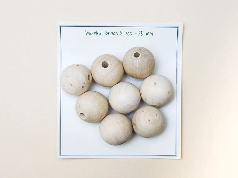 Holzperlen 25 mm / 8 Stück
