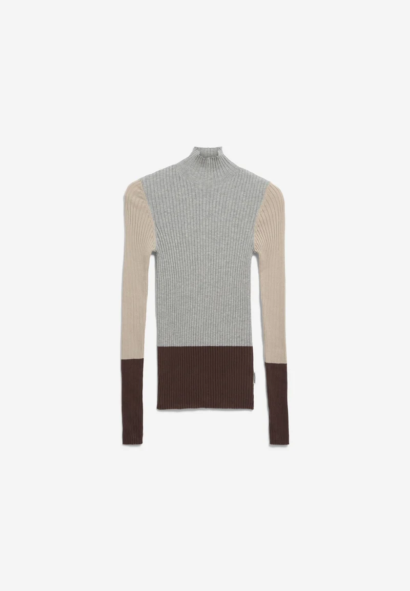 ALAANIA PATCH STRICKPULLOVER | silver melange-sandstone