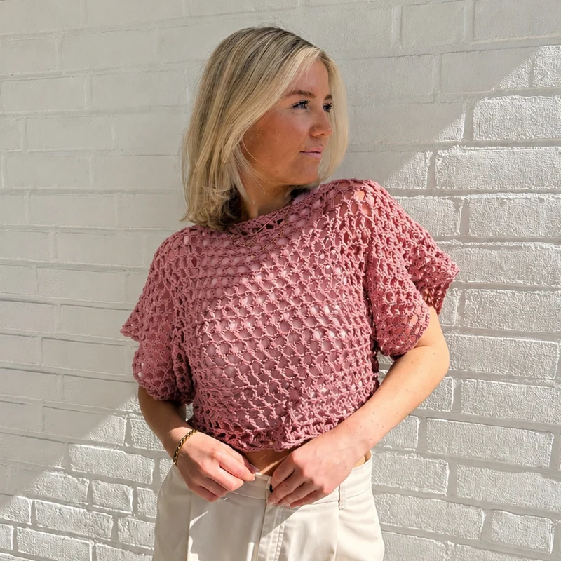 Häkel-Set FAIR recycelt Polyester hübsches Shirt (inkl. Häkelanleitung)