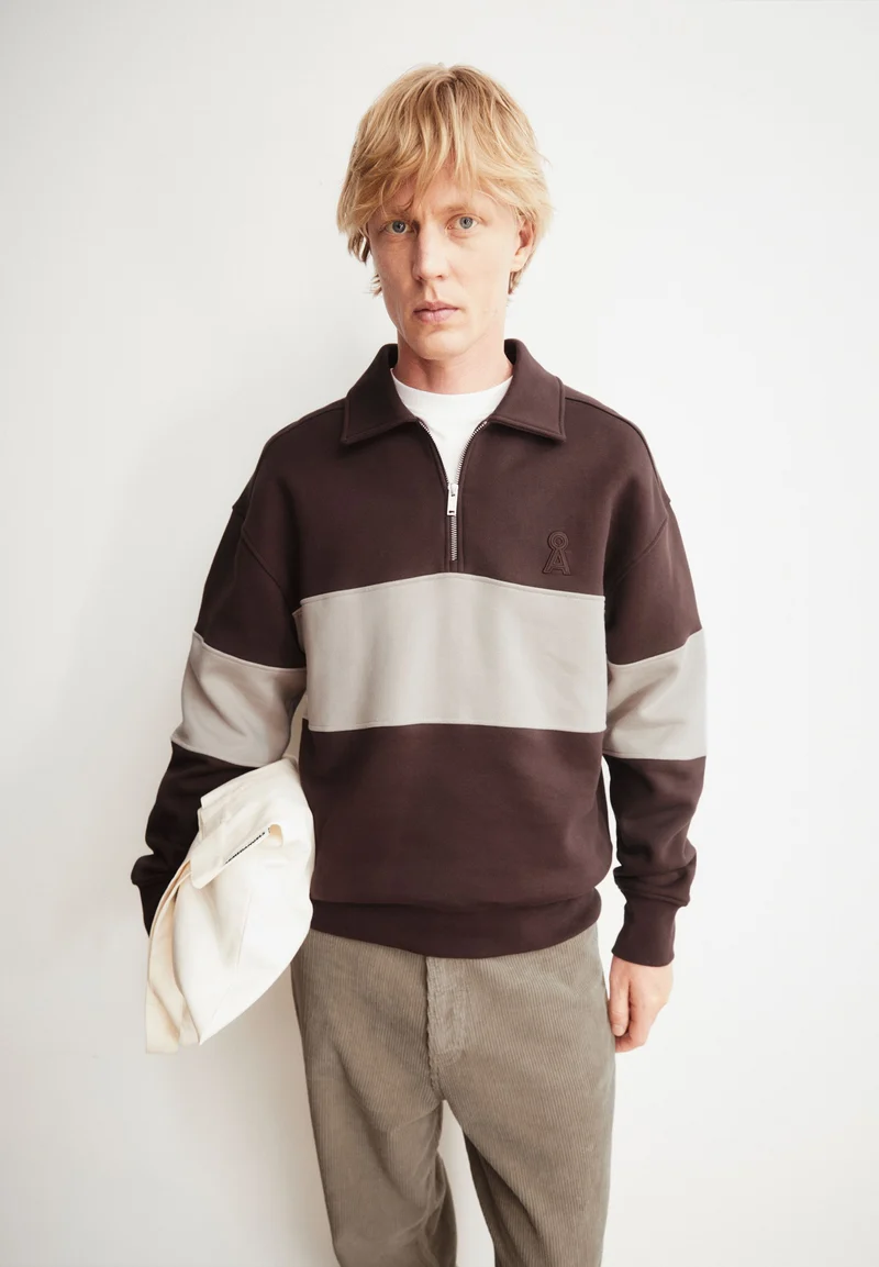 GESTREIFTES TROYER SWEATSHIRT | claystone - sand stone