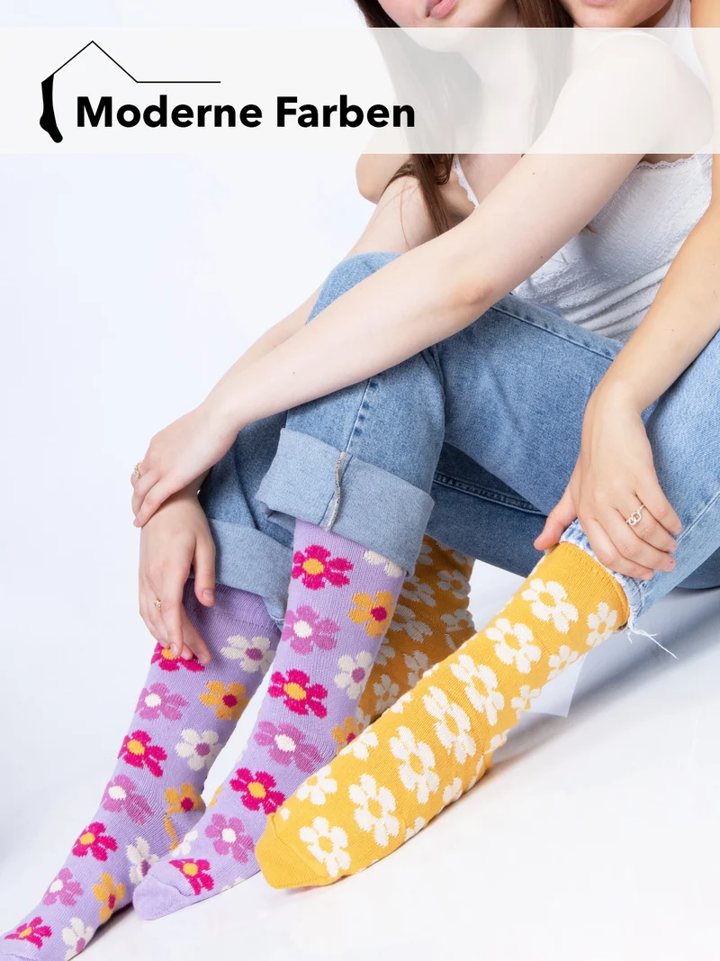Ein Paar Blumen Design Socke aus 90% Baumwolle