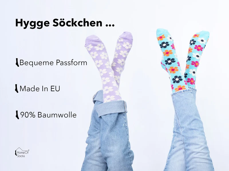 Ein Paar Blumen Design Socke aus 90% Baumwolle