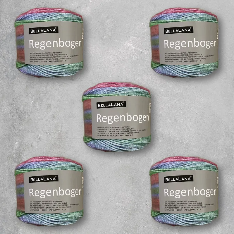 Wollpaket REGENBOGEN 5x 150gr. (zum Vorteilspreis)