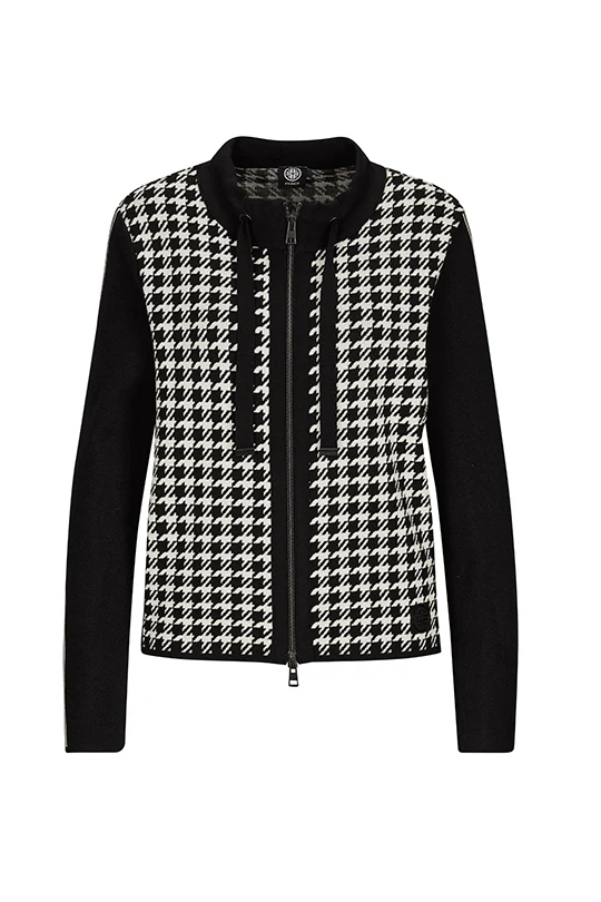 Strickjacke mit Hahnentritt